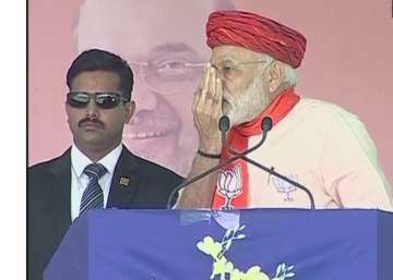 PM Modi addresses rally in Gujarat's Morbi.