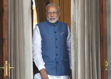 Prime Minister Narendra Modi at Hyderabad House in New Delhi