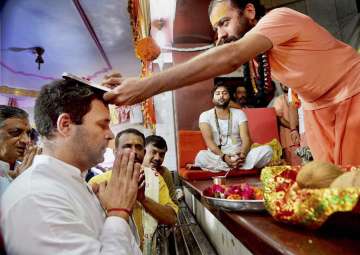Rahul Gandhi visits Chamunda Mata Temple Chotila in Surendranagar