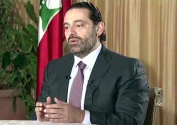 File pic - Lebanon’s PM Saad Hariri gives a live TV interview in Riyadh, Saudi Arabia, Sunday Nov. 12, 2017