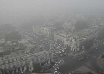 An arial view of the Central Delhi after thick layer of smog covered the national capital region 