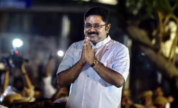 Sidelined AIADMK leader T T V Dhinakaran after winning the RK Nagar constituency bypoll