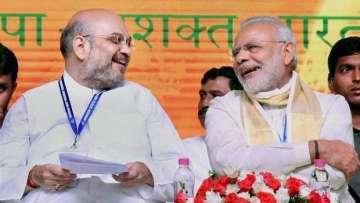 File photo of BJP chief Amit Shah with PM Narendra Modi.