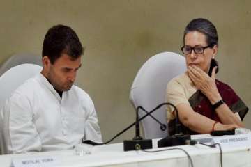 File photo of Congress president Rahul Gandhi with his mother Sonia.