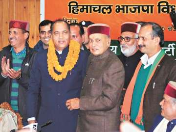 Himachal CM Jairam Thakur  with PK Dhumal 