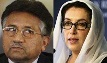  Former Pakistan president Pervez Musharraf and Benazir Bhutto.