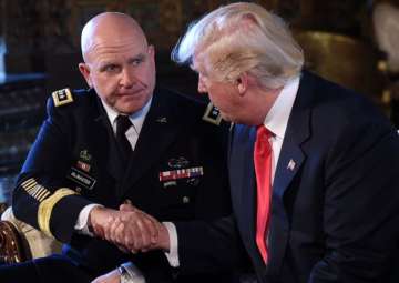 US National Security Adviser Herbert Raymond McMaster with President Donald Trump