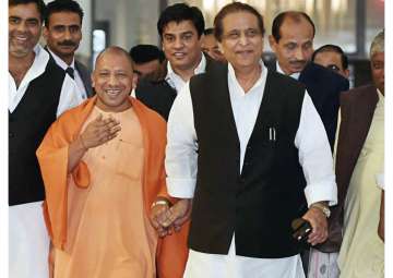 Yogi Adityanath, Azam Khan spotted walking hand-in-hand at UP Assembly