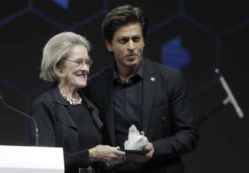 Shah Rukh Khan was honoured with the 24th Crystal Award at the WEF opening ceremony