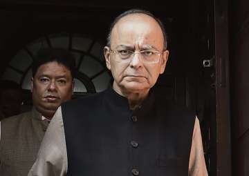 Finance Minister Arun Jaitley at Parliament House on the first day of the budget session in New Delhi on Monday.