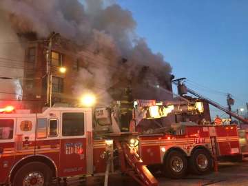 Blaze engulfs building in New York's Bronx, 12 hurt, 1 seriously injured . Image - FDNY, Twitter