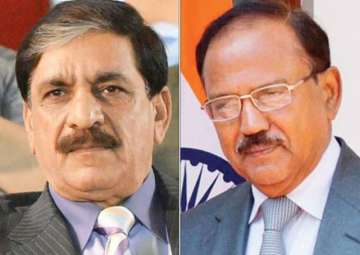 File pic - Pakistan's NSA retired Lt Gen Nasser Khan Janjua and India's NSA Ajit Doval 