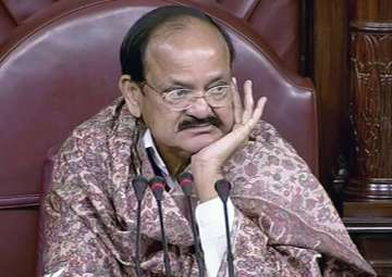 Rajya Sabha chairperson M Venkaiah Naidu attends the Rajya Sabha in New Delhi on Tuesday