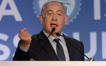 Mumbai: Israeli Prime Minister Benjamin Netanyahu addresses the India-Israel Business Summit in Mumb