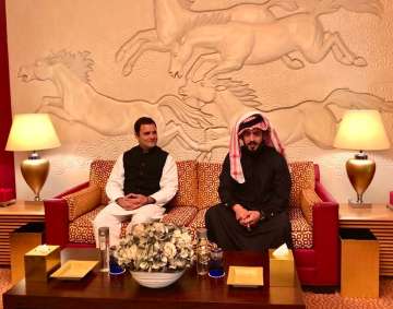 Congress chief Rahul Gandhi meets Prince Shaikh Khalid