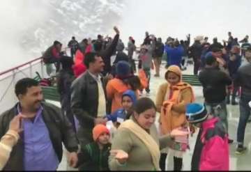 Jammu and Kashmir: Visuals of fresh snowfall from Vaishno Dev