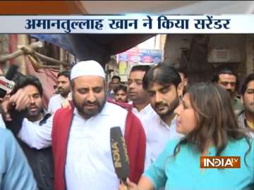 Aam Aadmi Party MLA Amanatullah Khan surrenders at Jamia police station.