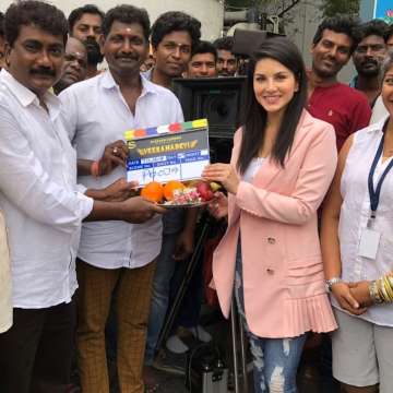 Sunny Leone starts shooting for her Tamil debut film Veeramadevi