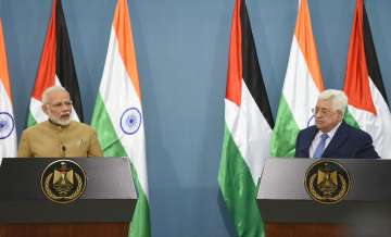 Prime Minister Narendra Modi and Palestine President Mahmoud Abbas 