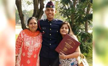 Kapil Kundu with his sister and mother.