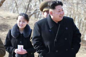 A file photo of North Korean leader Kim Jong Un (right) and his sister Kim Yo Jong. Photo: AP