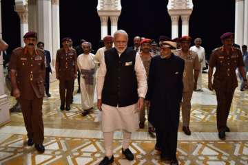 Prime Minister Narendra Modi with Sultan Qaboos of Oman