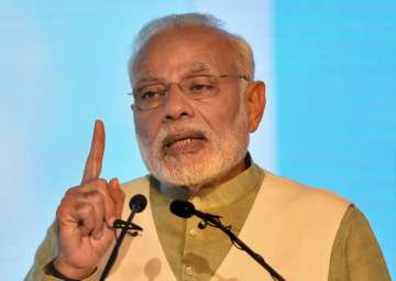 Prime Minister Narendra Modi speaks during India-Korea business summit in New Delhi on Tuesday.
