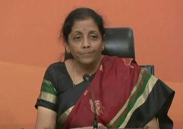 BJP leader Nirmala Sitharaman addresses media in New Delhi
