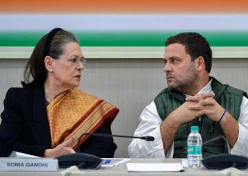 Rahul Gandhi with Sonia Gandhi at the party's ‘Steering Committee' meeting in New Delhi on Saturday.