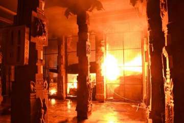 The fire erupted after the temple was closed for the day. 