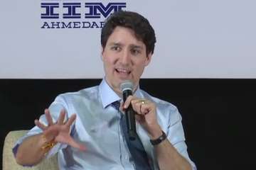 Canadian Prime Minister Justin Trudeau at IIM Ahmedabad