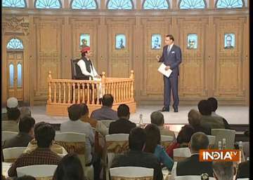 Former Uttar Pradesh chief minister Akhilesh Yadav at India TV Samvaad in Uttar Pradesh's Lucknow.