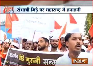Mumbai protest by Bhide supporters