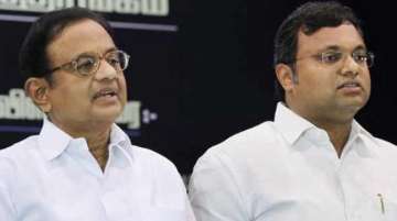 File photo of former Union minister P Chidambaram with his son Karti.