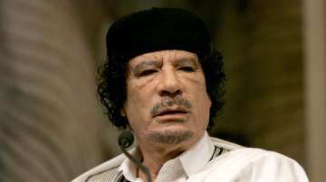 File photo of late Libyan leader Moammar Gaddafi.