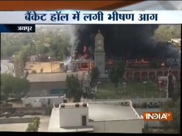 Massive fire breaks out at banquet hall in Jaipur