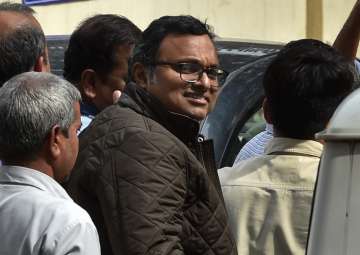 Karti Chidambaram, son of former union minister P Chidambaram being produced at Patiala House Courts in New Delhi on Thursday.