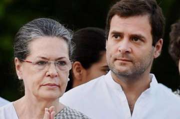 File photo of Sonia Gandhi with son Rahul.