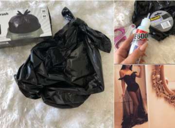 prom dress out of trash bags