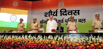 New Delhi: Vice President Venkaiah Naidu at an event to decorate CRPF officers and men with Gallantry medals on the occasion of Valour Day, in New Delhi on Monday. 
