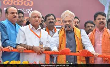BS?Yeddyurappa with BJP president Amit Shah - File Photo