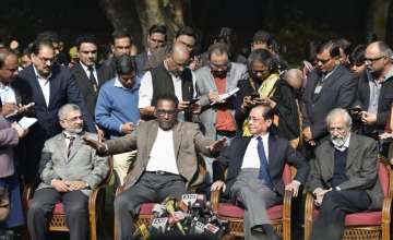 Supreme Court judge Chelameswar, Gogoi, Lokur and Joseph during a press conference - File Photo