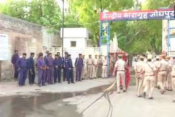Security tightened outside two ashrams of Asaram in Ahmedabad, Surat.