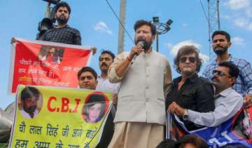 Jammu: Former BJP minister Choudhary Lal Singh leads a protest rally in support of the demand for CBI probe in rape and murder of the 8-year-old Kathua girl, in Jammu on Tuesday