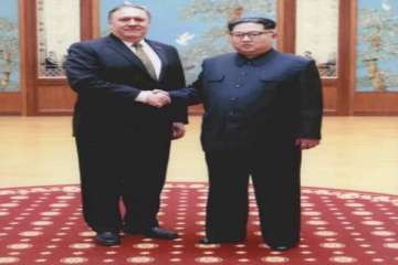 Mike Pompeo with Kim Jong-Un