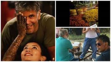 Milind Soman. Ankita Konwar