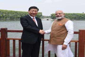 PM Modi and Chinese President Xi during a boat ride in East Lake in Wuhan