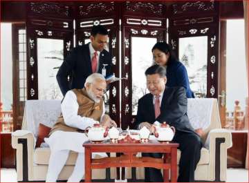 PM Modi with President Xi in Wuhan