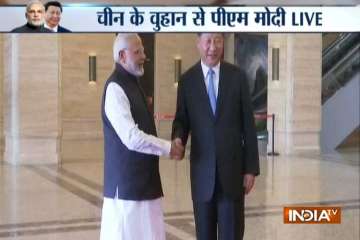 PM Narendra Modi meets Chinese president Xi Jinping in Wuhan.