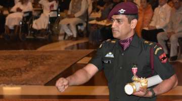 Cricket News: Ms Dhoni during the Padma Bhushan award ceremony.